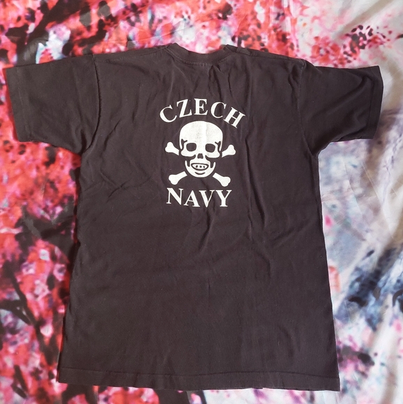 Vintage Czech Navy Chaos T-shirt Single Stitch - Picture 4 of 5